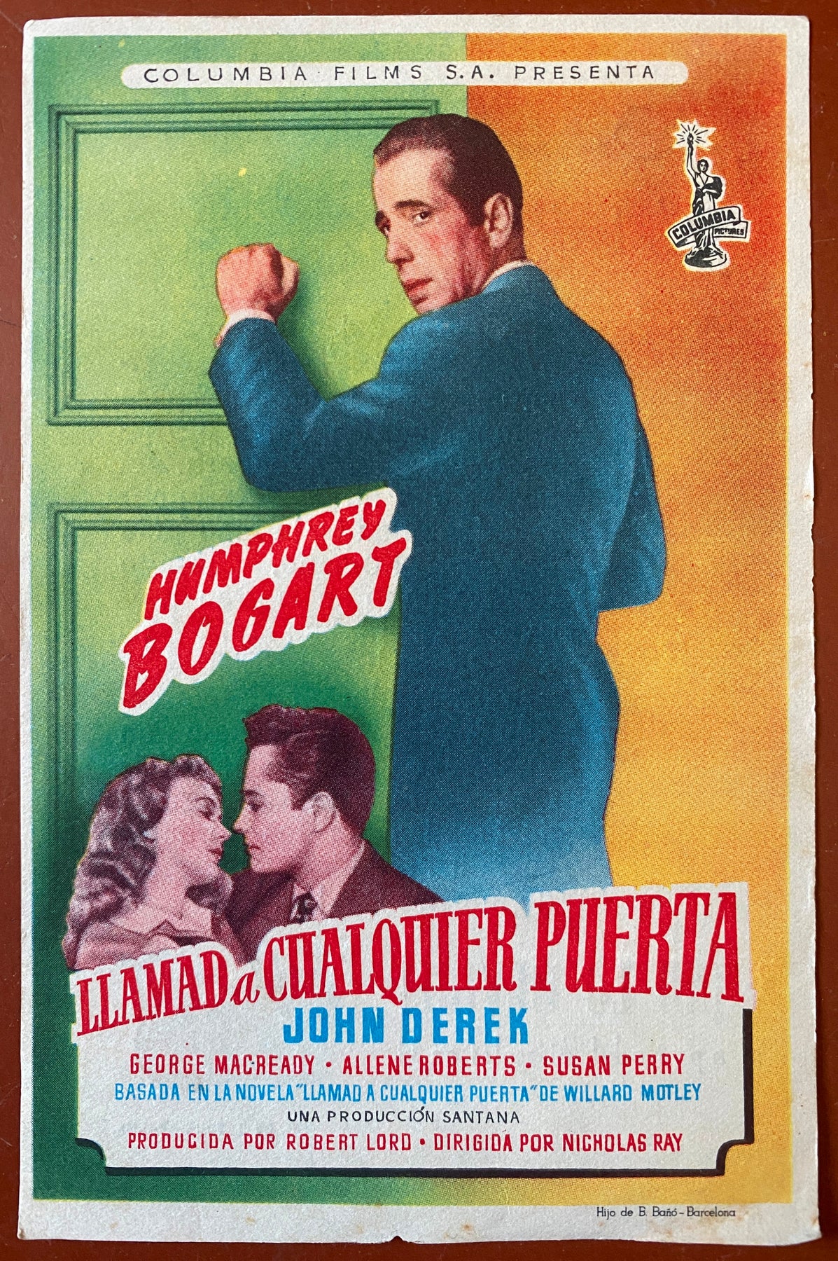 Programme Espagnol LES RUELLES DU MALHEUR Knock on any door HUMPHREY BOGART