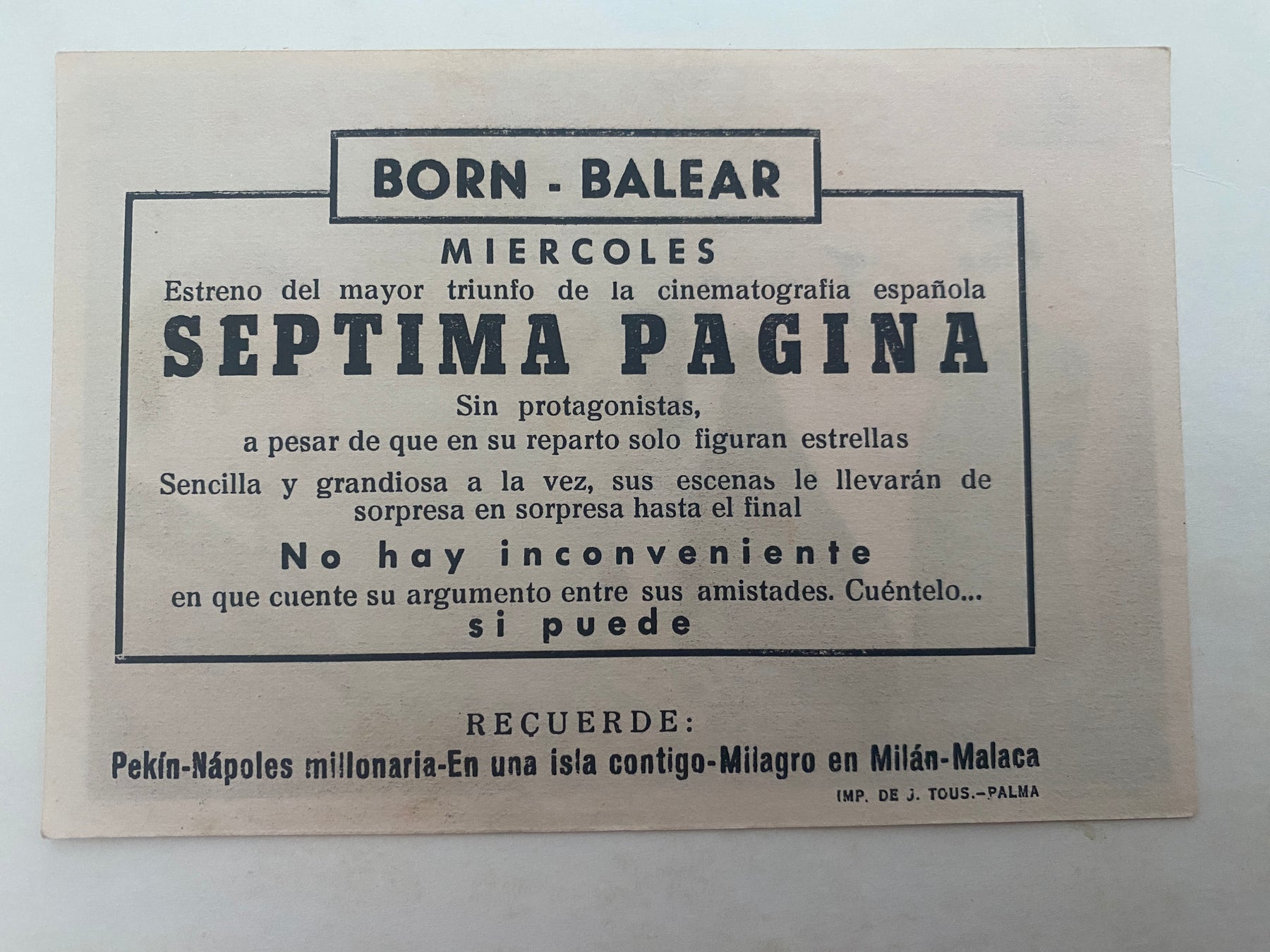 Programme Espagnol SEPTIMA PAGINA Ladislao Vajda ADRIANO DOMINGUEZ