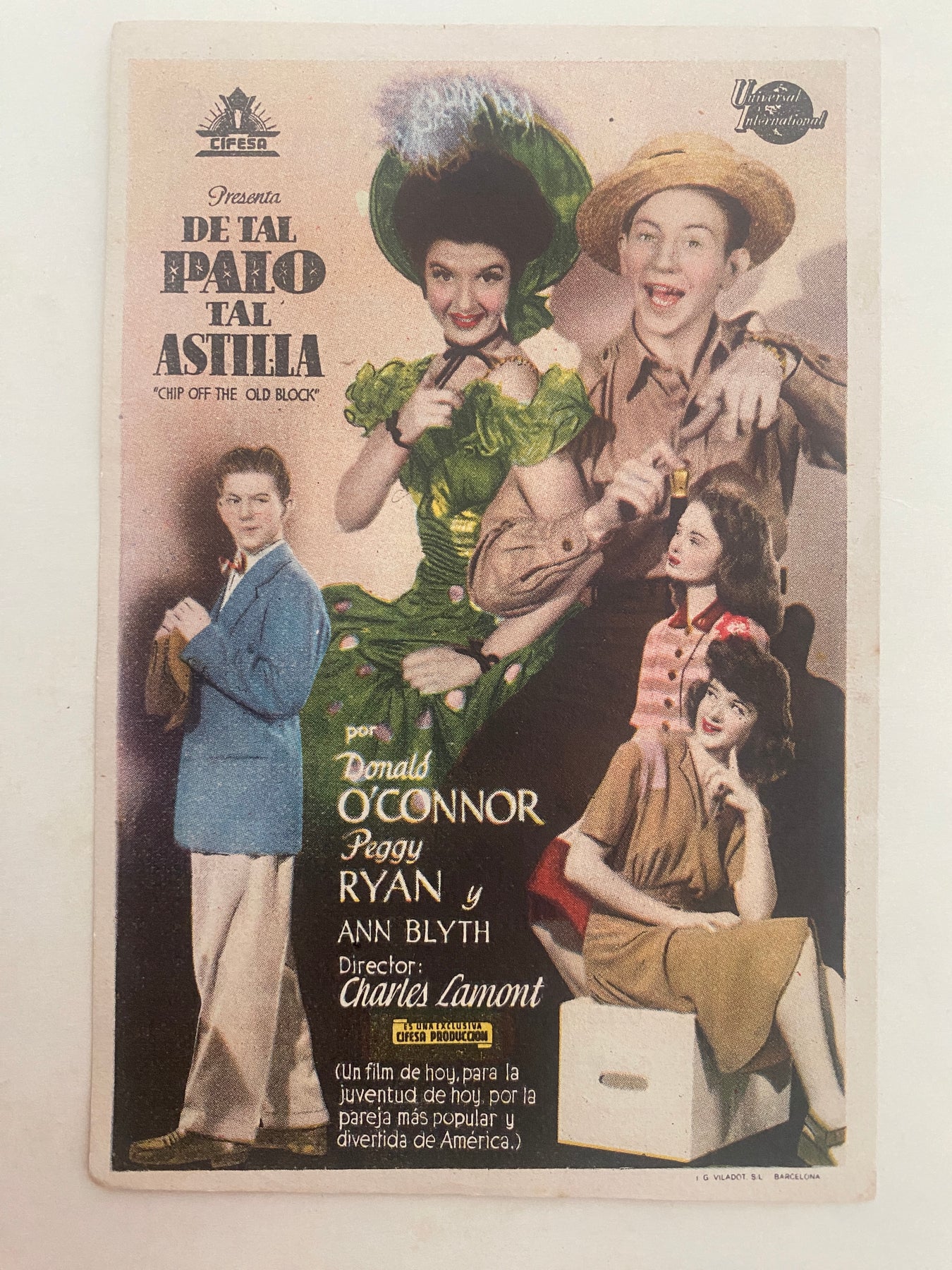 Programme Espagnol LES TROIS GLOIRES Donald O'Connor PEGGY RYAN Ann Blyth