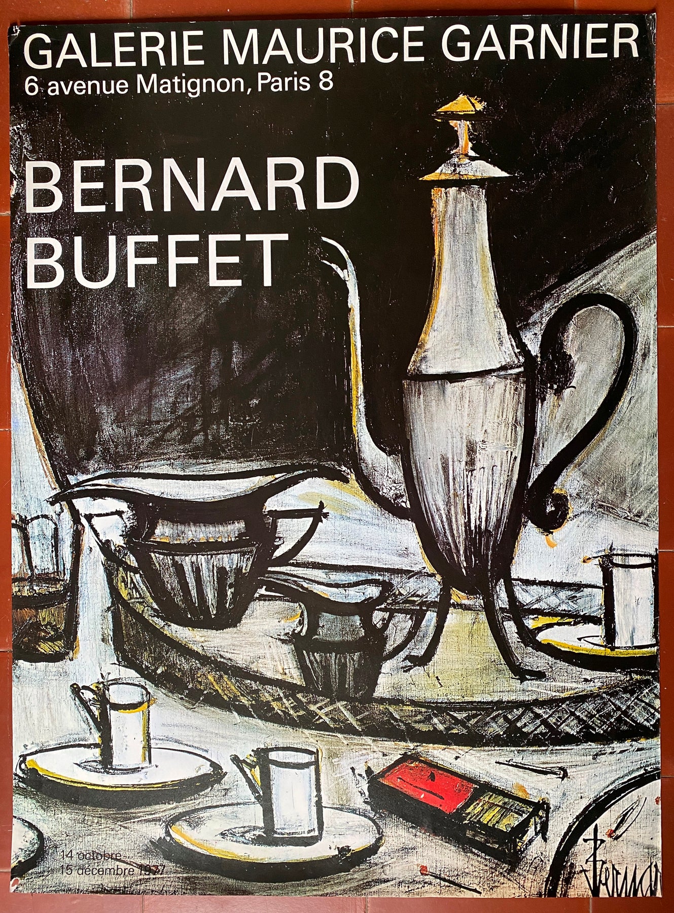 BERNARD BUFFET Exhibition Poster Maurice Garnier Gallery 58x78cm 1977