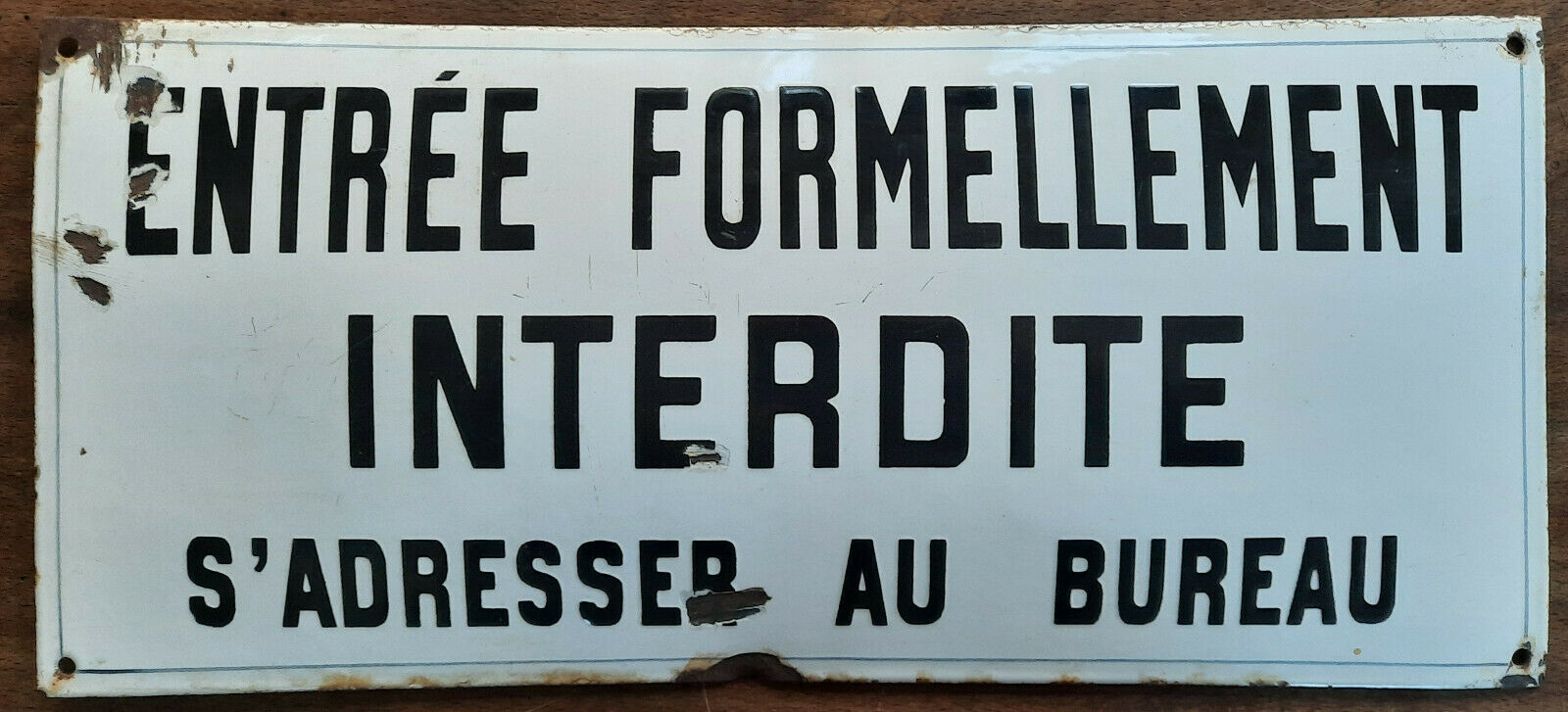 Old domed enameled plaque ENTRY STRICTLY PROHIBITED contact office