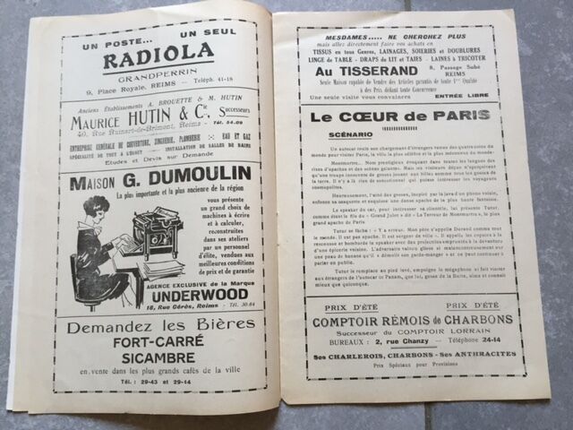 プログラム EMPIRE Reims BANDE A BOUBOULE Milton HEART OF PARIS Jean Benoit-Levy