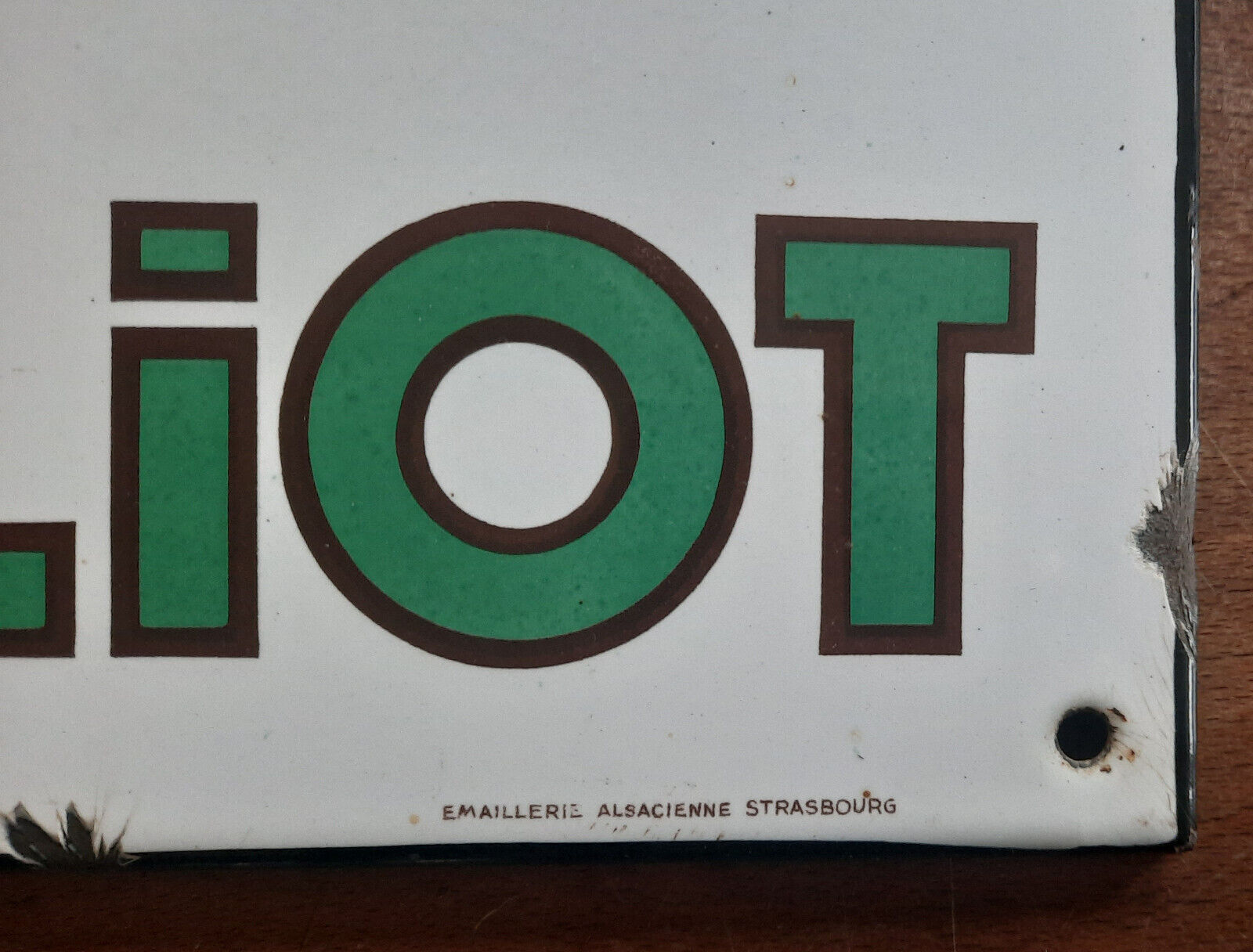 Old CHICOREE WILLIOT enameled plate bar kitchen restaurant 11x40cm