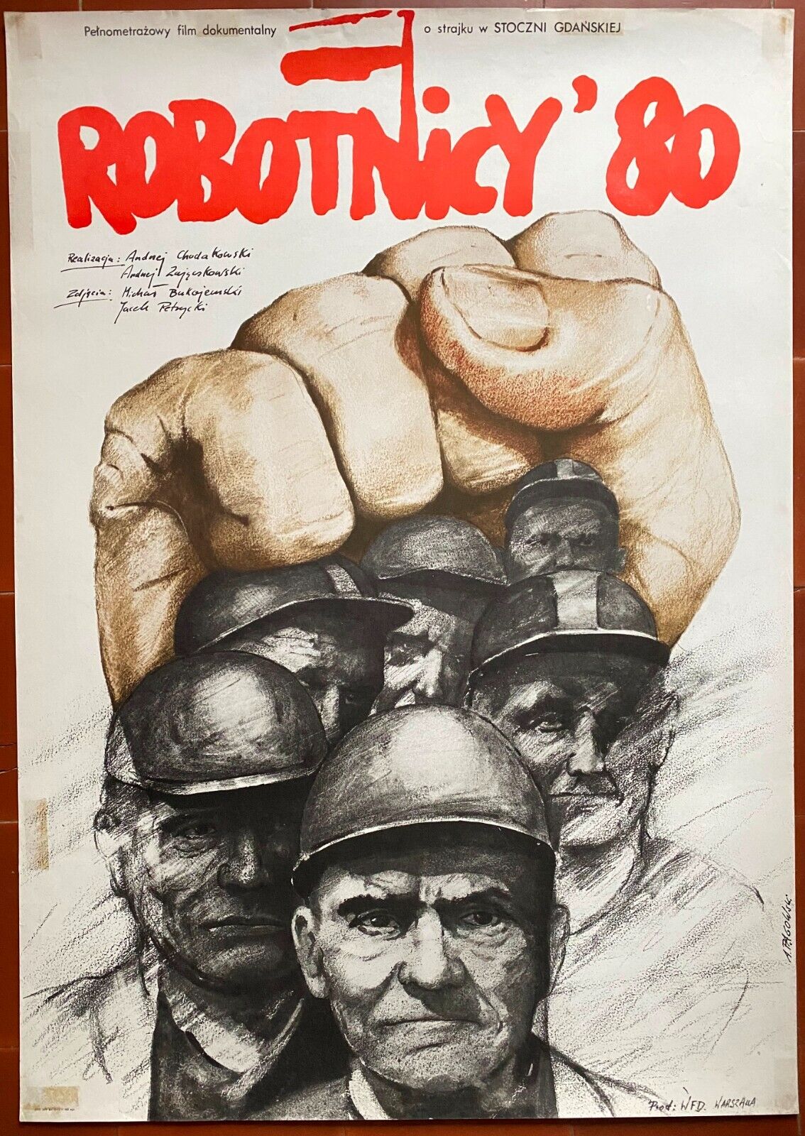 Polish Poster WORKERS 80 Robotnicy' 80 Gdansk Solidarnosc PAGOWSKI 1981